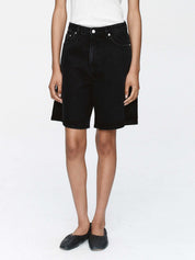 Marle | Relaxed Jean Short in Black | The UNDONE