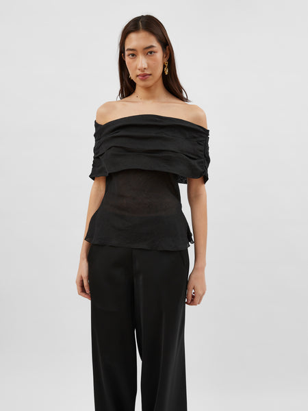 Marle | Romma Top in Black Linen | The UNDONE by Marle