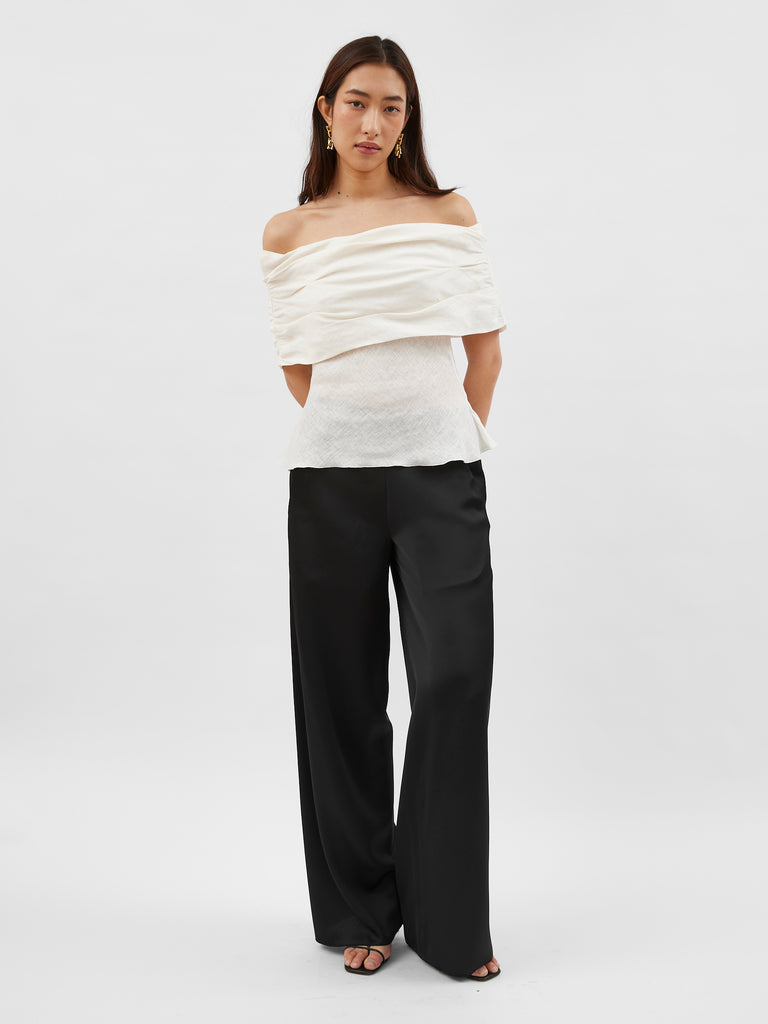 Marle | Romma Top in Ivory White Linen | The UNDONE by Marle