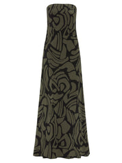 Matteau | Bias Column Dress in Green Pebble | The UNDONE