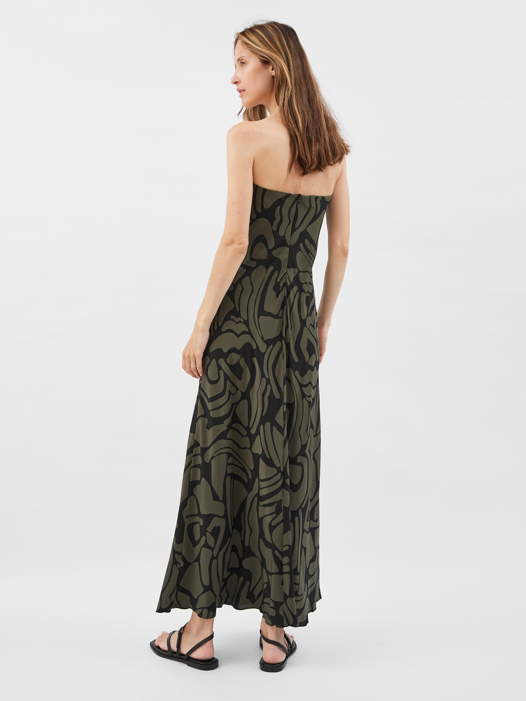 Matteau | Bias Column Dress in Green Pebble | The UNDONE