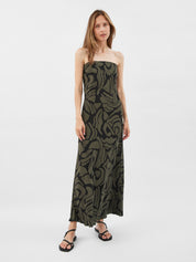 Matteau | Bias Column Dress in Green Pebble | The UNDONE