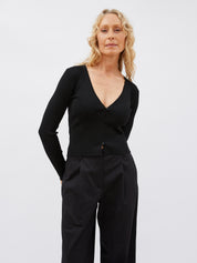Matteau | Button Up Cardigan in Black | The UNDONE