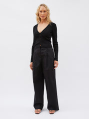 Matteau | Button Up Cardigan in Black | The UNDONE
