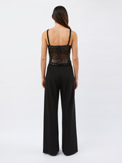 Matteau | Crochet Sequins Tank in Black | The UNDONE
