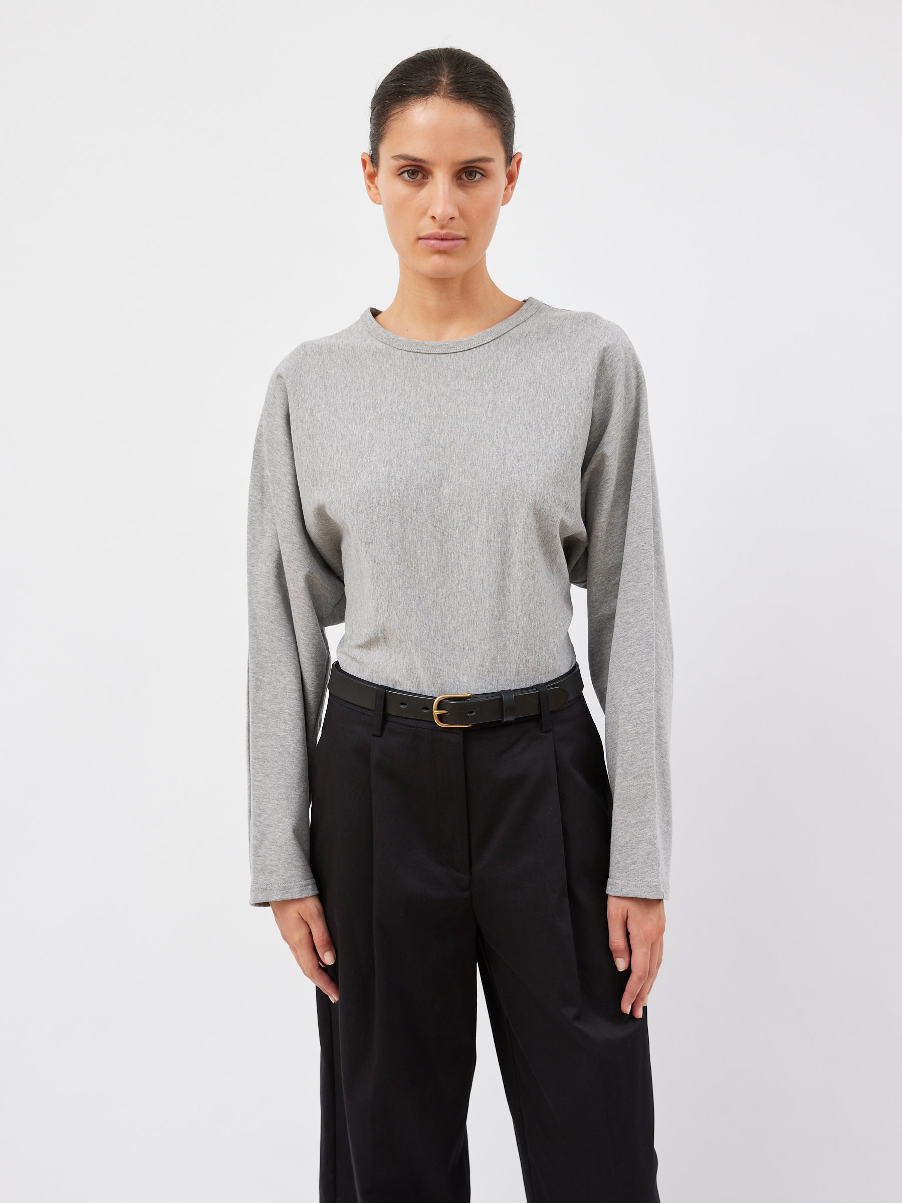 Matteau | Long Sleeve Magyar Tee in Heather Grey | The UNDONE
