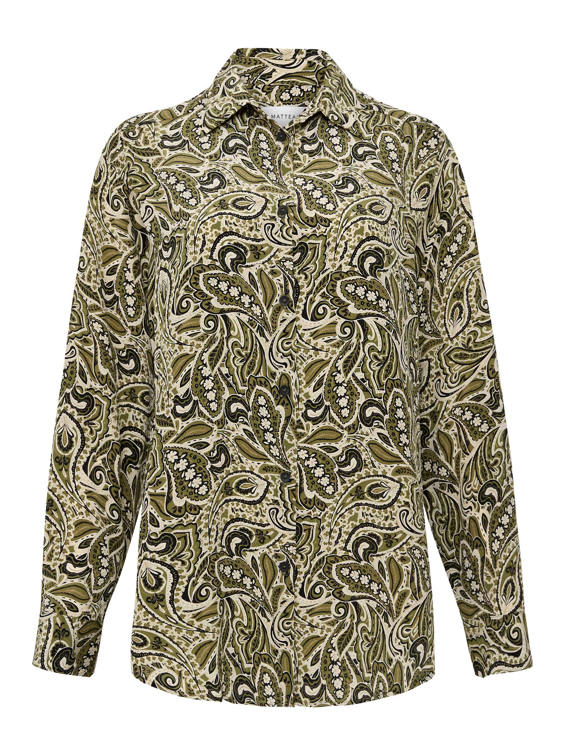 Matteau | Long Sleeve Silk Shirt in Paisley | The UNDONE
