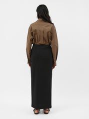 Matteau | Crepe Column Skirt in Black | The UNDONE