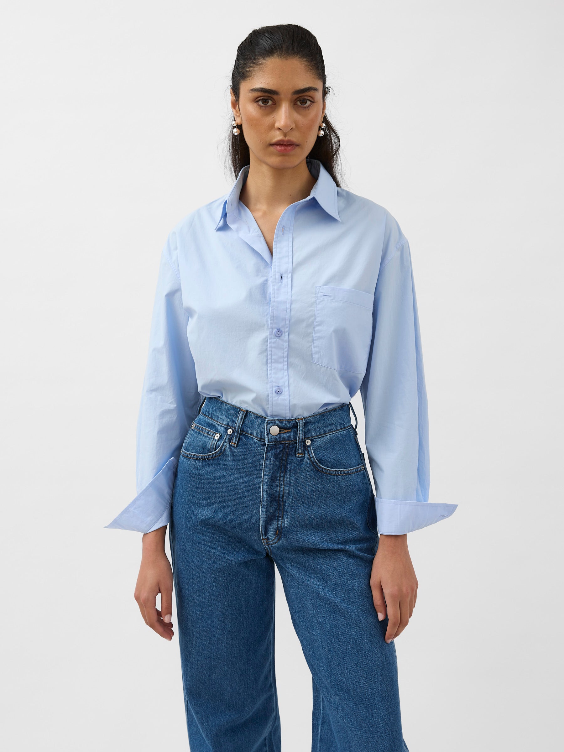 Matteau | Relaxed Shirt in Powder Blue | The UNDONE