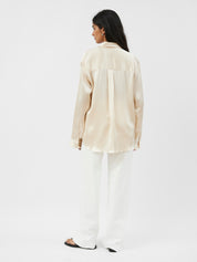 Matteau | Satin Shirt in Ivory | The UNDONE
