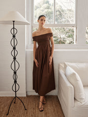 Matteau | Shirred Off The Shoulder Dress | The UNDONE