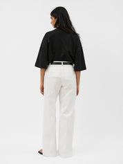 Matteau | Straight Twill Trouser in White Chalk | The UNDONE