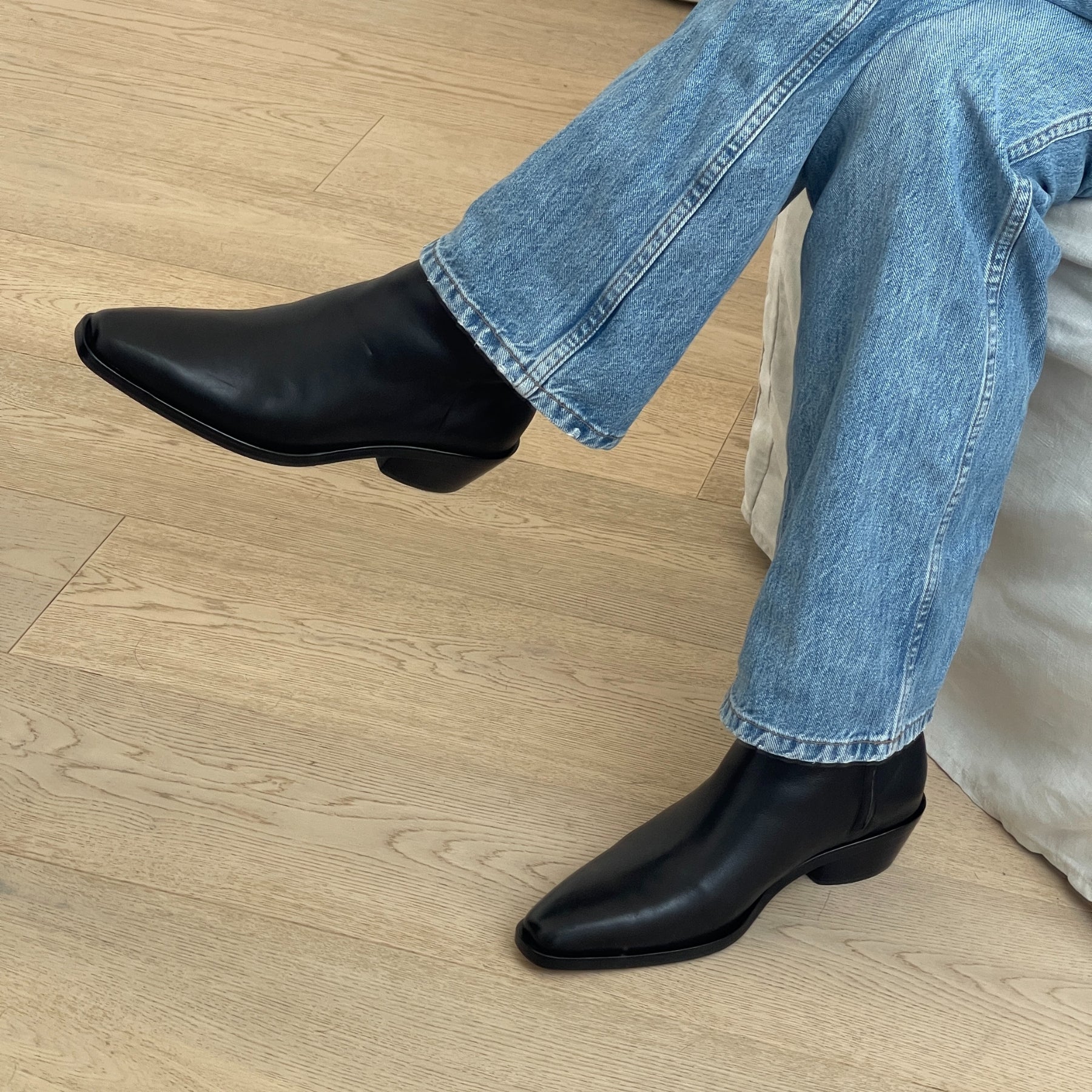Nelson Made | Louis Ankle Boot in Black Leather | The UNDONE