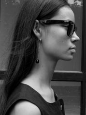 Nina Gordon | Cusp Onyx Earrings in Sterling Silver | The UNDONE