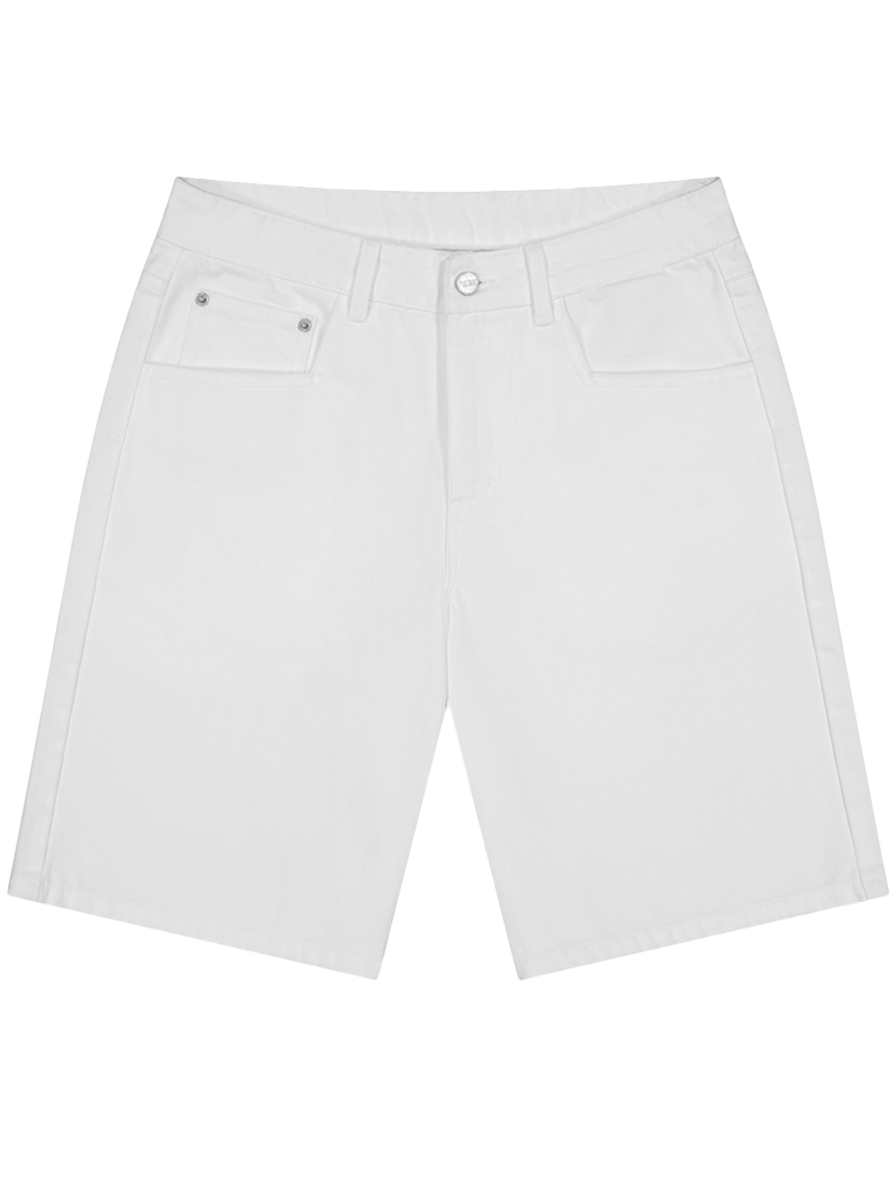 Rebe | Dillon Denim Shorts in White | The UNDONE