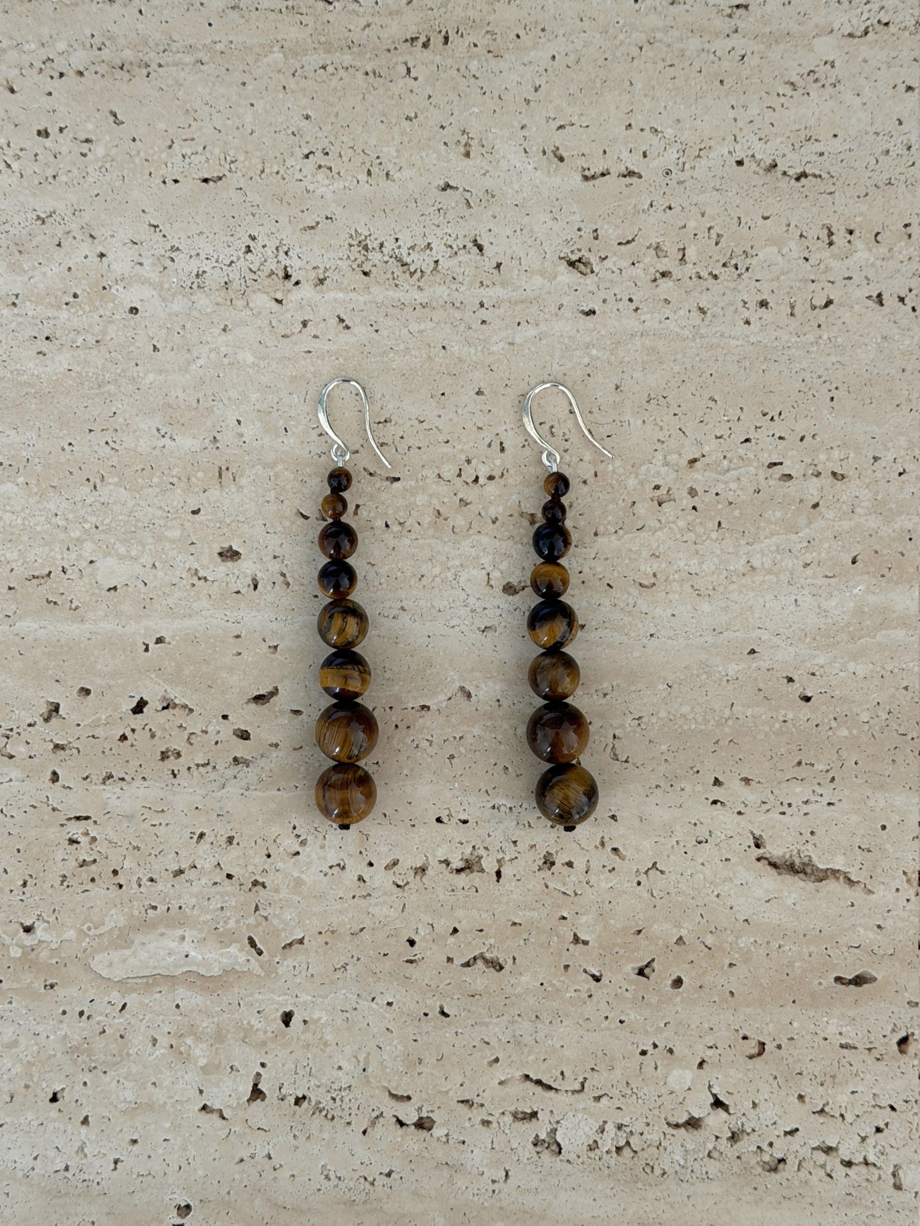 Remi Beaded Earrings - Tigers Eye | The UNDONE