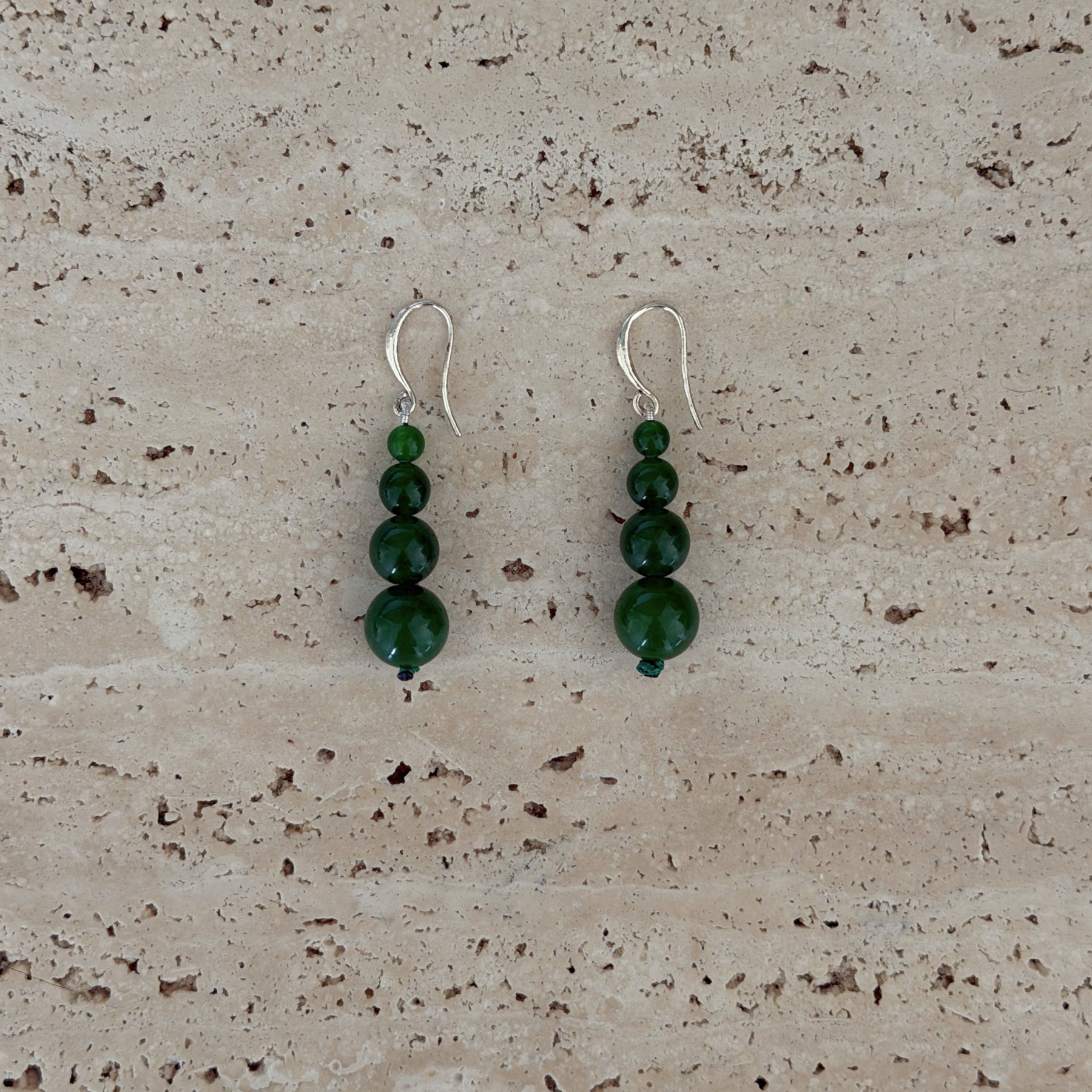 Remi Petite Beaded Earrings - Green Jade | The UNDONE