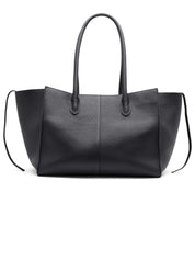 Rylan | 7.44 Large Tote in Black Soft Grained Leather | The UNDONE