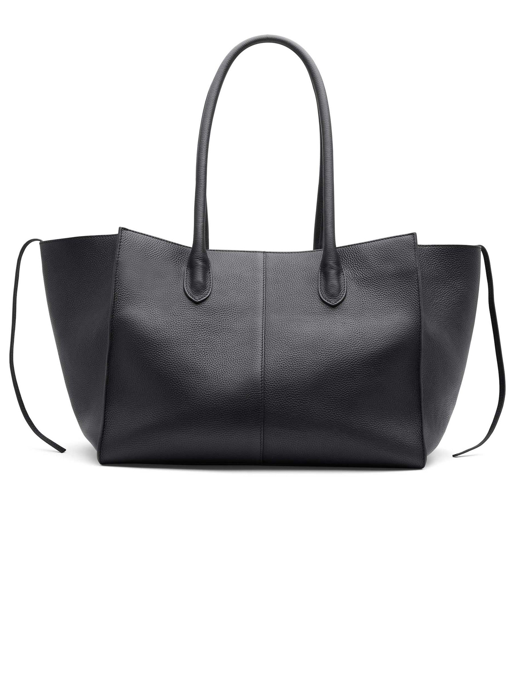 Rylan | 7.44 Large Tote in Black Soft Grained Leather | The UNDONE