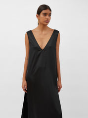 Solaqua | Allegra Silk Dress in Black Noir | The UNDONE
