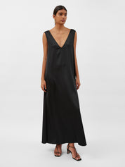Solaqua | Allegra Silk Dress in Black Noir | The UNDONE