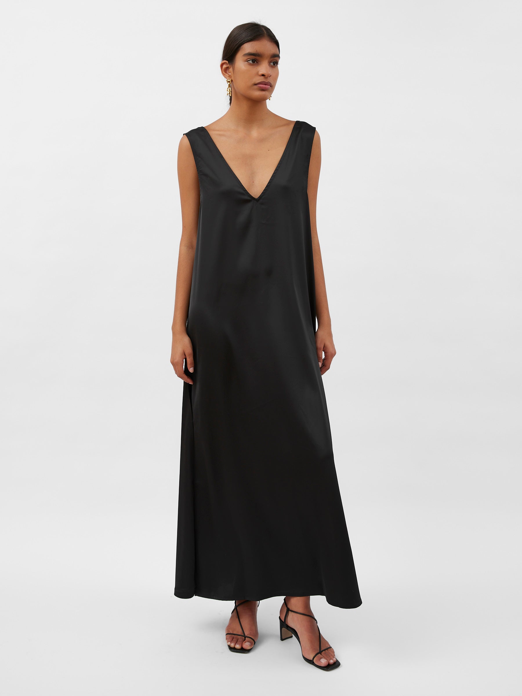 Solaqua | Allegra Silk Dress in Black Noir | The UNDONE
