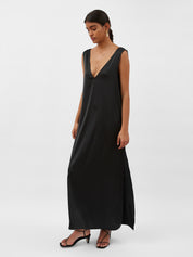 Solaqua | Allegra Silk Dress in Black Noir | The UNDONE