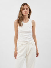St. Agni | Organic Cotton Singlet in White | The UNDONE