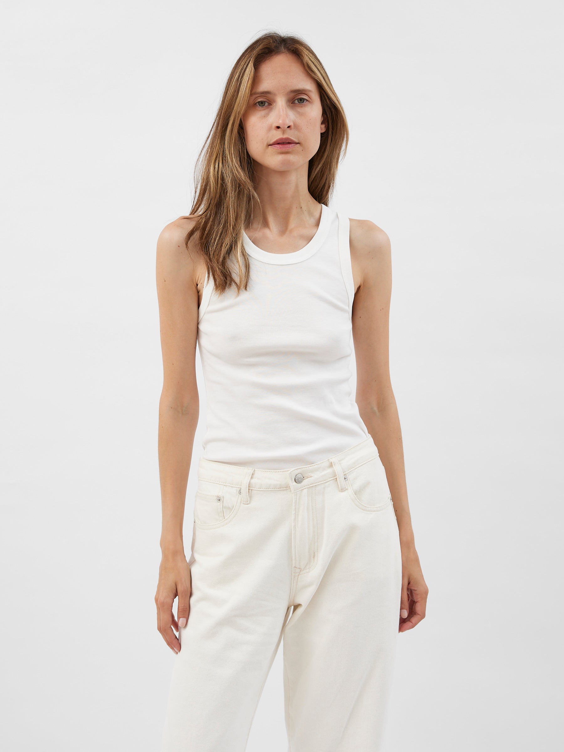 St. Agni | Organic Cotton Singlet in White | The UNDONE