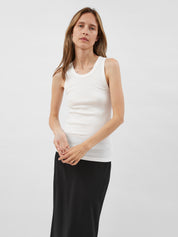 St. Agni | Organic Cotton Singlet in White | The UNDONE