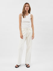 St. Agni | Organic Cotton Singlet in White | The UNDONE