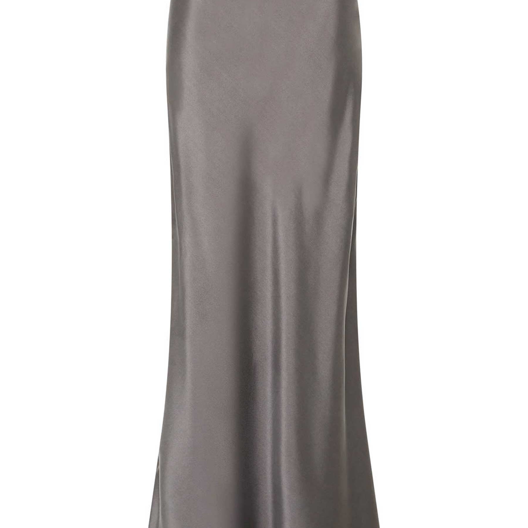 St. Agni | Soft Silk Maxi Skirt in Pewter Grey | The UNDONE