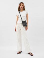 St. Agni | Woven Boxy Sling Pouch in Black | The UNDONE