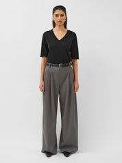 St. Agni | Homme Pleat Pants in Pewter Grey | The UNDONE