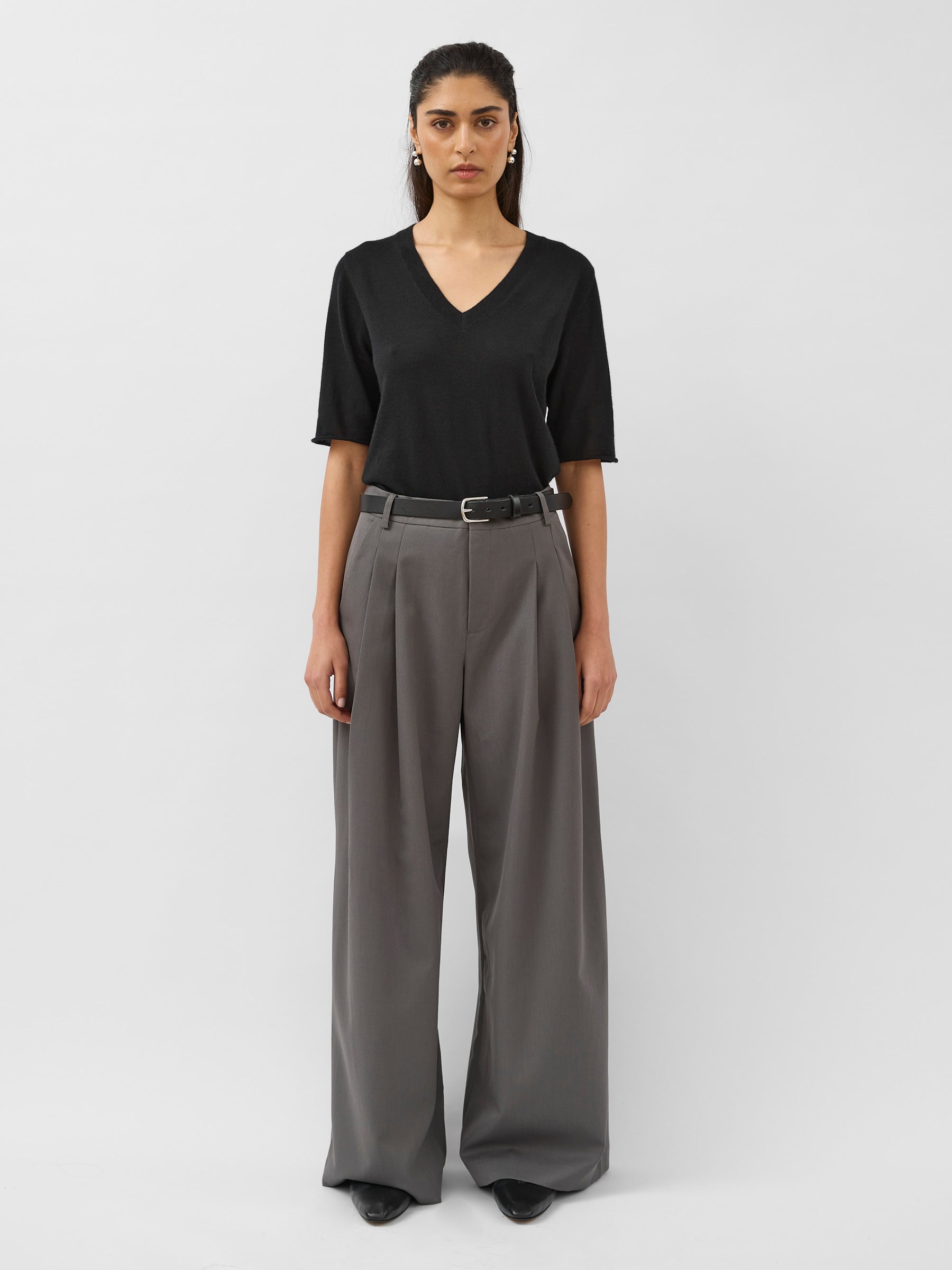 St. Agni | Homme Pleat Pants in Pewter Grey | The UNDONE