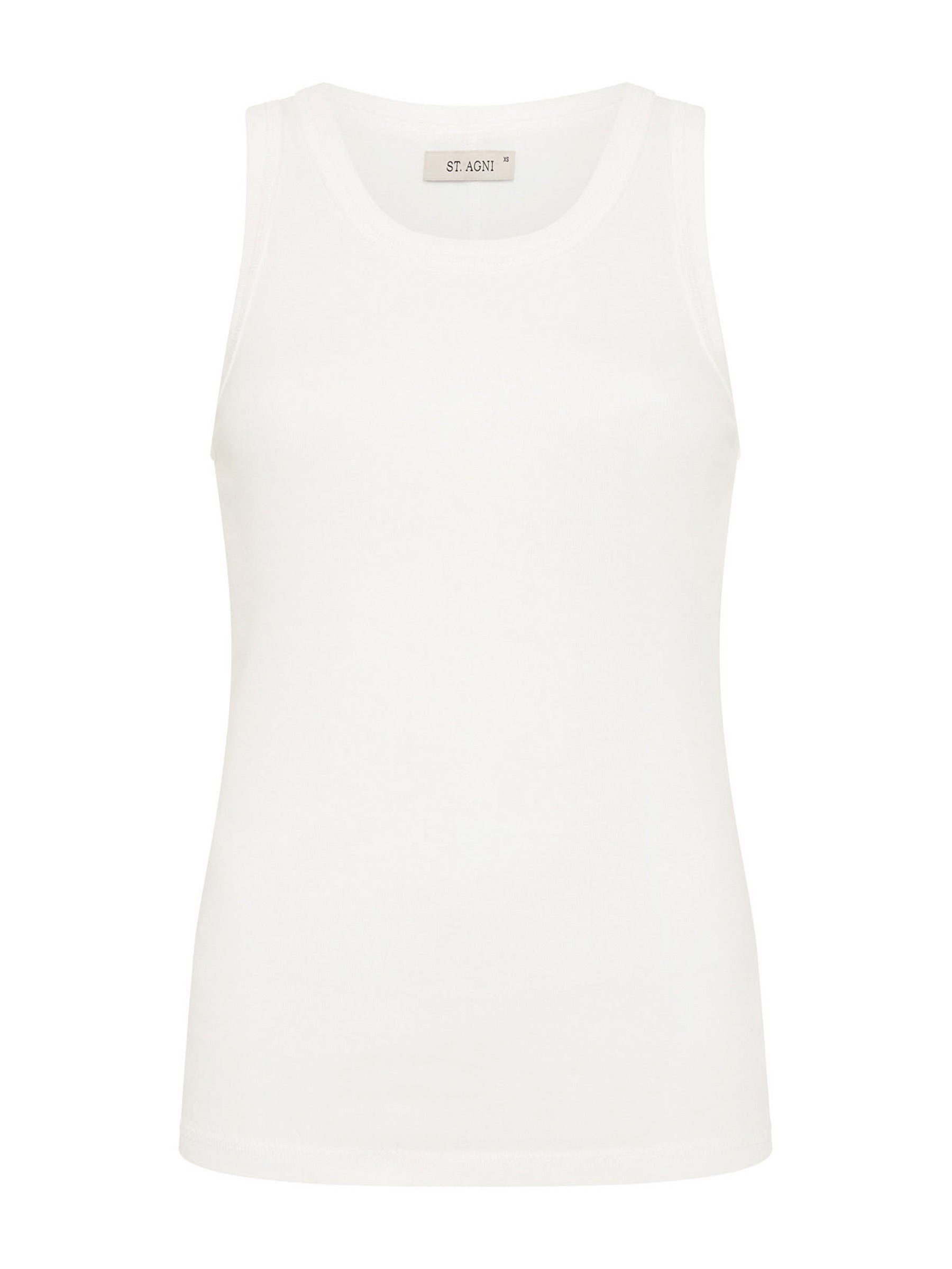 St. Agni | Organic Cotton Singlet in White | The UNDONE