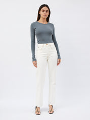 St. Agni | Organic Cotton Long Sleeve Top in Deisel Grey | The UNDONE