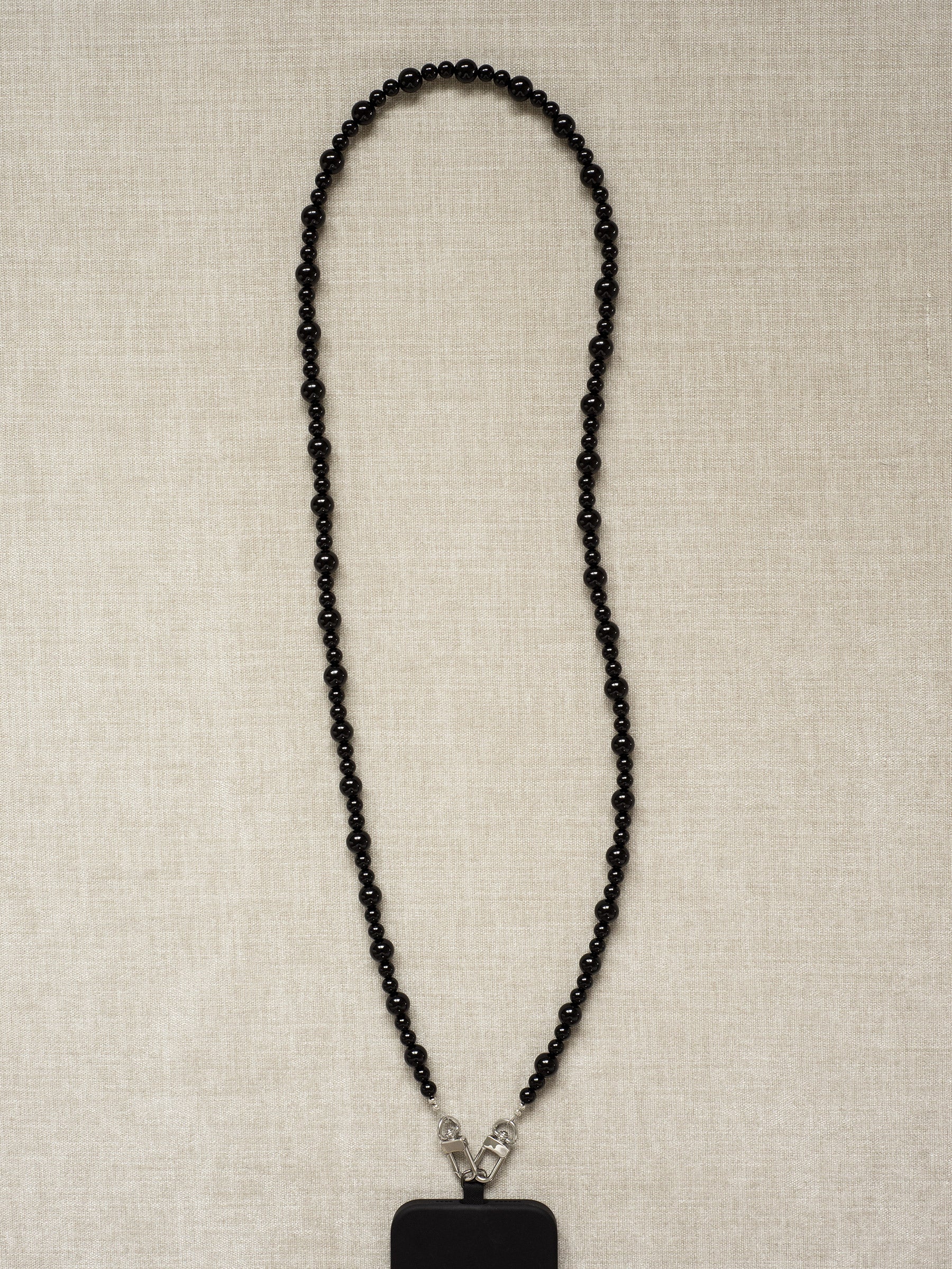 Sydney Black Beaded Phone Strap - Functional Jewellery | The UNDONE