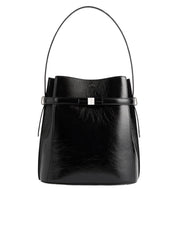 TOTEME | Belted Naplack Bucket Bag in Black | The UNDONE