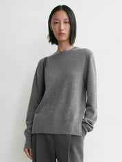 TOTEME | Crew-neck Cashmere Knit in Grey | The UNDONE