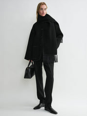 TOTEME | Embroidered Scarf Jacket in Black | The UNDONE