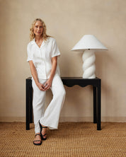 Maison Essentiele | Lounge Pant in White | The UNDONE