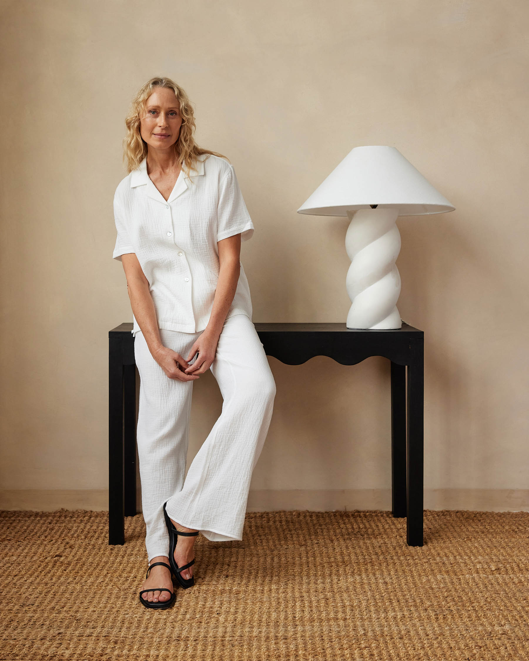 Maison Essentiele | Lounge Pant in White | The UNDONE