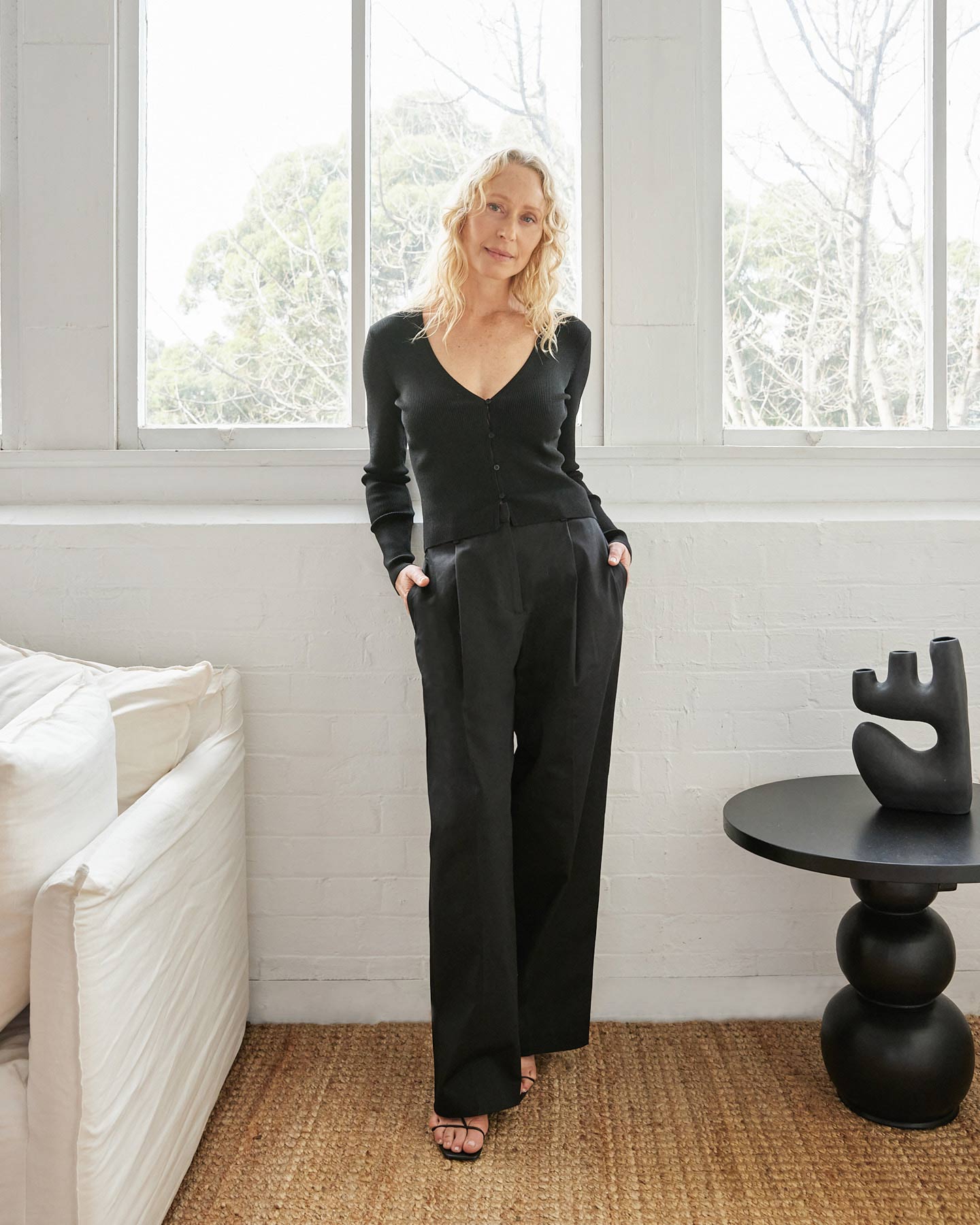 Matteau | Button Up Cardigan in Black | The UNDONE