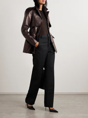 Wool-Twill Straight-Leg Pants