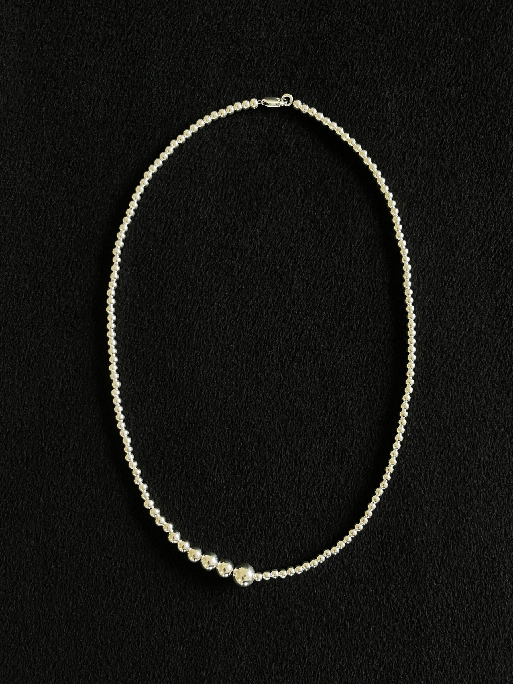 Balade | Ronda Long Bead Necklace in 925 Sterling Silver | The UNDONE