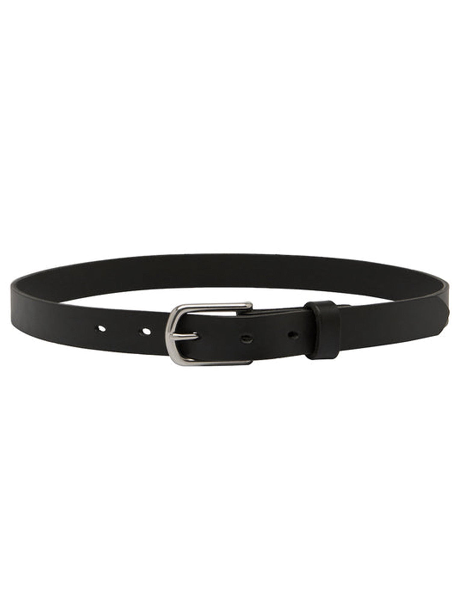 SAINT Classic Leather Belt Black with Silver Buckle The UNDONE