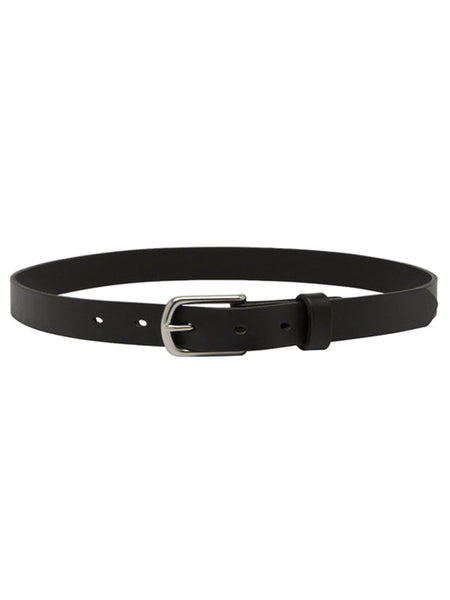 Classic Leather Belt Black with Brass Buckle