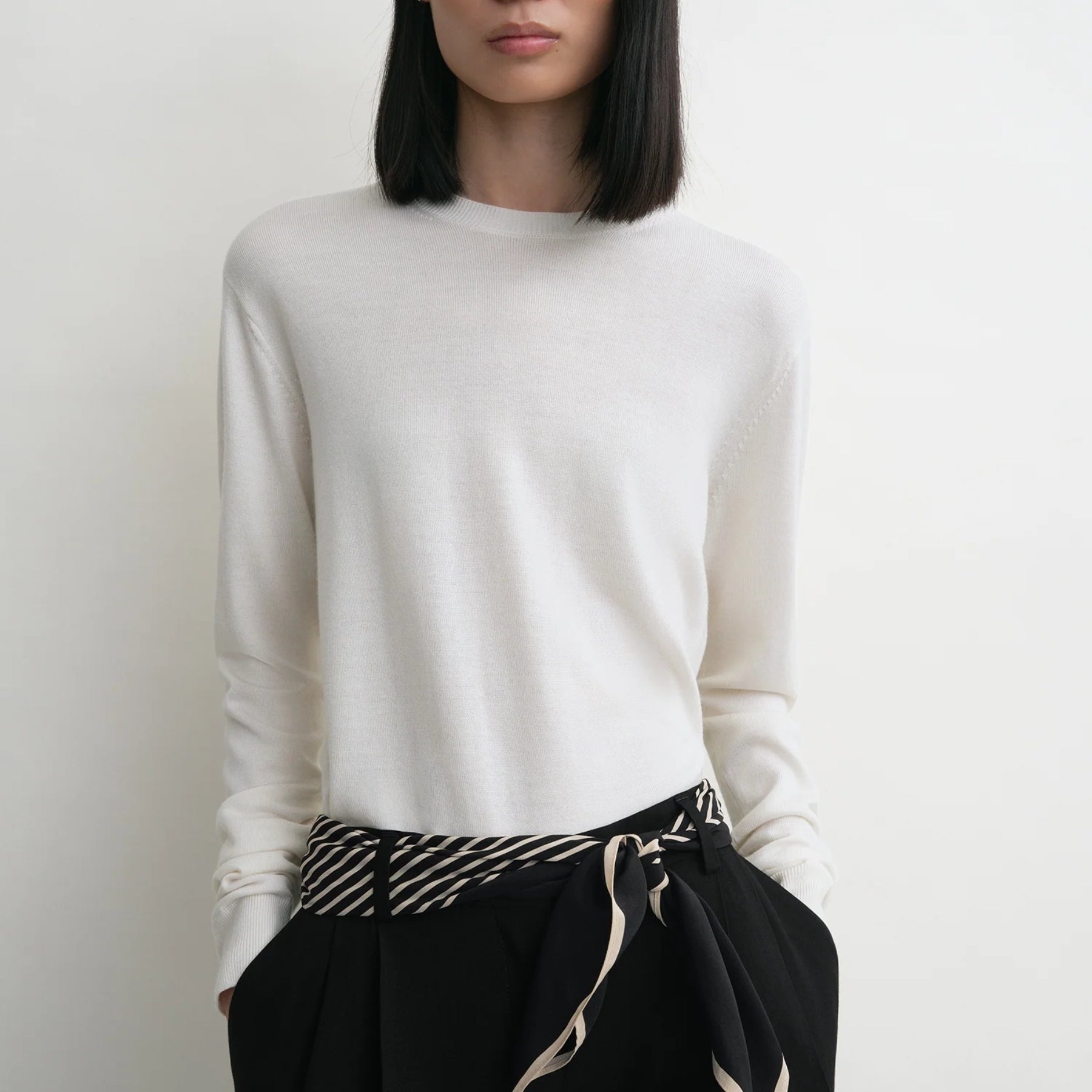 Toteme | Centered monogram silk scarf black