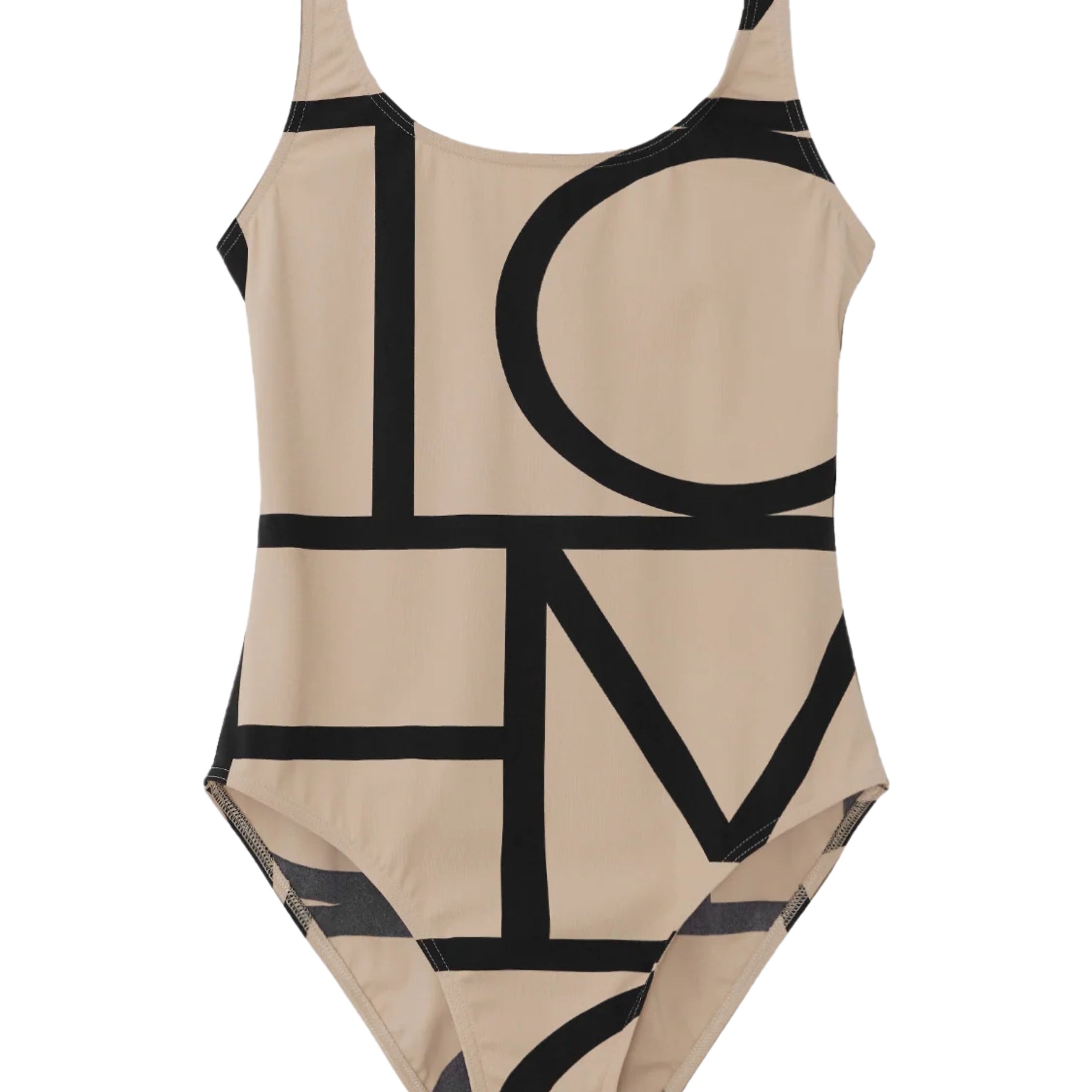 Monogram Swimsuit in Beige and Black | TOTEME
